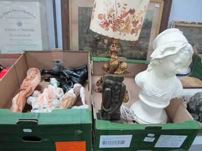 Lot 1017 - Quantity of figures in various materials,...