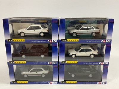 Lot 610 - Six Corgi Vanguards 1:43 scale Peugeot 309...