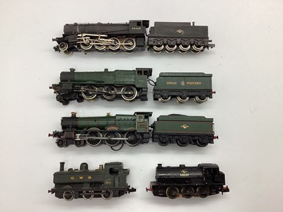 Lot 895 - Five unboxed N gauge locomotives: a Dapol...