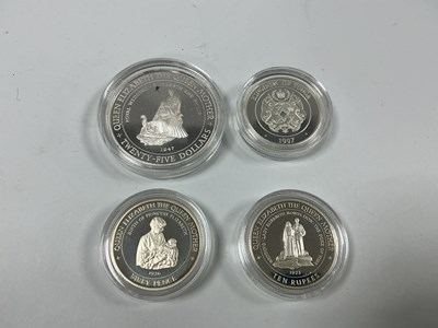 Lot 486 - Four Queen Mother Silver Proof Coins, includes...