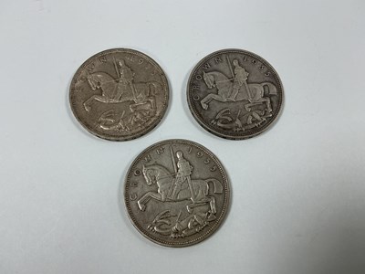 Lot 478 - Three GB 1935 George V Silver Crowns.
