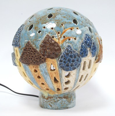 Lot 1194 - German Studio Pottery Table Lamp of Spherical...