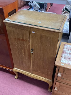 Lot 1566 - Light Oak Cabinet circa mid XX Century with...