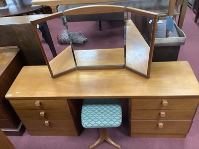 Lot 1648 - Stag Teak Long Dressing Table with two flights...