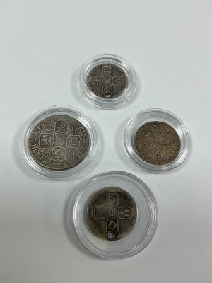 Lot 496 - Four XVIII Century GB Silver Coins, includes a...