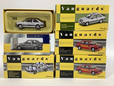 Lot 637 - Five Vanguards 1:43rd scale diecast model Mk3...