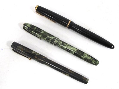Lot 1287 - Three 14ct gold nibbed fountain pens to...