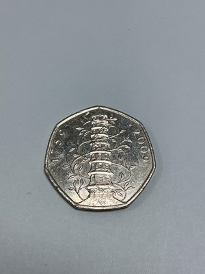 Lot 596 - 2009 Kew Gardens 50p Coin, circulated.
