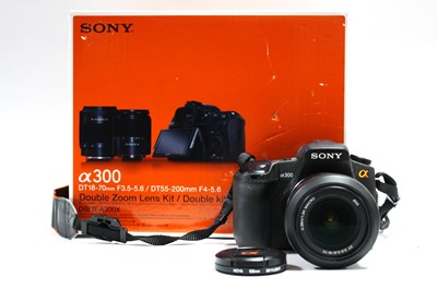 Lot 726 - Sony Alpha A300 DSLR Camera, with attached...
