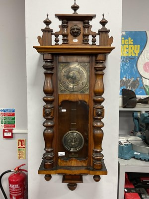 Lot 1571 - A Vintage Vienna Wall Clock, featuring turned...