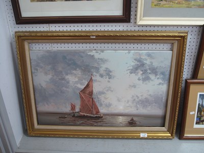 Lot 1530 - L. Alexis, a gilt framed marine seascape with...