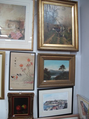 Lot 1541 - Four Framed Artworks: oil on canvas depicting...