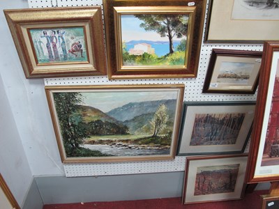 Lot 1499 - Ray Ioirier, oil on canvas Cote D Azur, two...