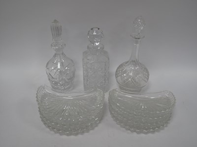 Lot 1222 - Three Glass Decanters and eight Kidney-Shaped...
