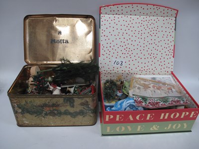 Lot 1485 - Xmas Decorations in a Vintage Tin and later...