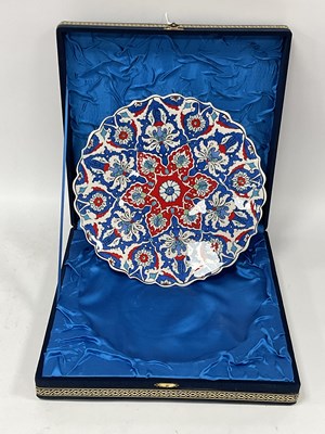Lot 1201A - Boxed Turkish İznik-style pottery hanging...
