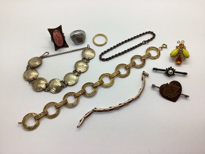 Lot 133 - Vintage Gilt Filigree Bracelet, composed of...