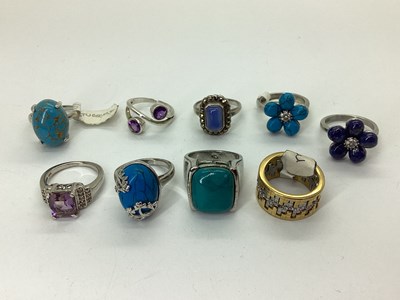 Lot 108 - Modern 925, Steel and Other Dress Rings, (9)...