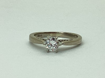 Lot 32 - An 18ct White Gold Single Stone Diamond Ring,...
