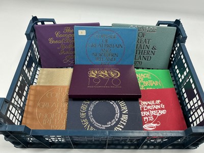 Lot 407 - Nine Royal Mint Proof Year Sets, includes 1970,...