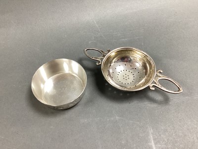 Lot 12 - A Hallmarked Silver Tea Strainer and Dish,...