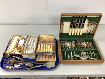 Lot 196 - Assorted Plated Cutlery, including a...