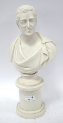 Lot 1337 - White Parian Ware Bust of The Duke of...