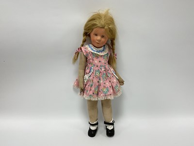 Lot 825 - A Kathe Kruse Doll, with painted hard plastic...