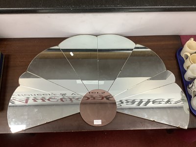 Lot 1546A - Art Deco Fan Shaped Wall Mirror, with eight...