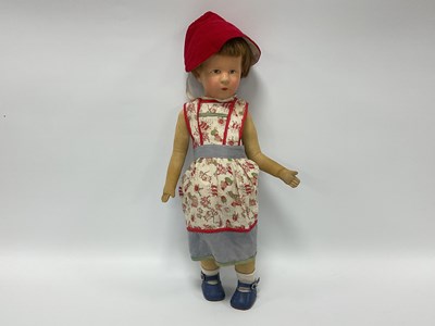 Lot 817 - A Kathe Kruse Doll, with painted hard plastic...