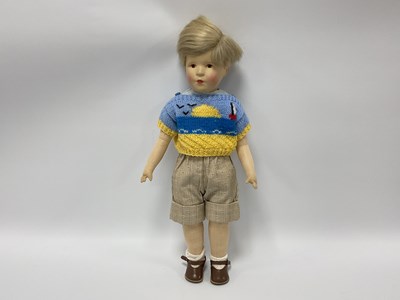 Lot 815 - A Kathe Kruse Doll, with painted hard plastic...