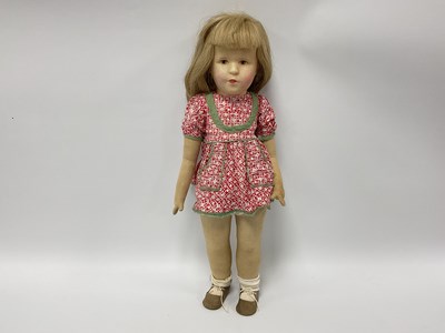Lot 829 - A Kathe Kruse Doll, with painted hard plastic...