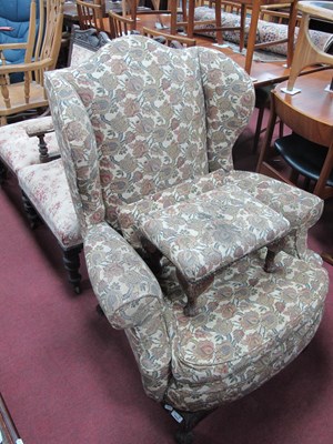 Lot 1579 - XX Century Armchair, upholstered in floral...