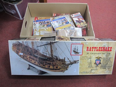 Lot 400 - A quantity of plastic, wood, white metal model...