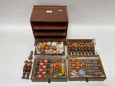 Lot 903 - A Collection of Early XX Wooden Toy Skittles,...