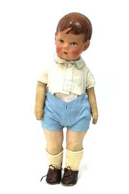 Lot 833 - A Kathe Kruse Doll, with painted cloth /...