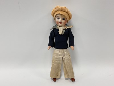 Lot 818 - A Small SFBJ Paris bisque headed jointed doll,...