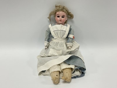 Lot 809 - A Bisque Headed Doll (possibly German), with...