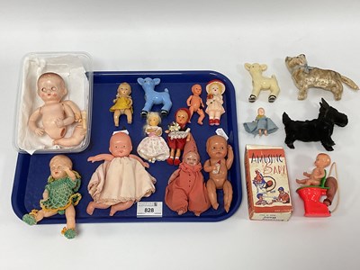 Lot 828 - A Small Selection of Celluloid Figures,...