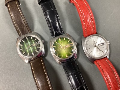 Lot 219 - Enicar; Three Vintage Gent's Wristwatches, 25...