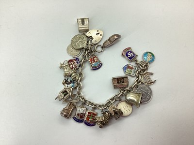 Lot 102 - A Charm Bracelet, to heart shape padlock style...