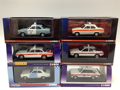 Lot 724 - Six Corgi 1:43rd scale diecast model police...