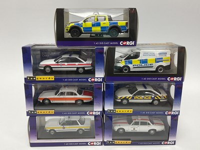 Lot 690 - Seven Corgi Vanguards diecast model police...