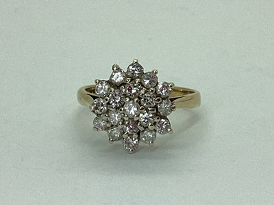 Lot 43 - A 9ct Gold Diamond Set Cluster Ring, of...