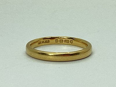Lot 42 - A 22ct Gold Plain Wedding Band, (finger size K).