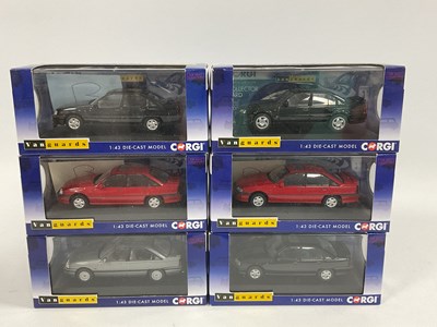 Lot 624 - Six Corgi Vanguards 1:43rd scale diecast model...