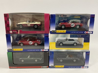Lot 621 - Six Corgi 1:43rd scale diecast model MGB cars...
