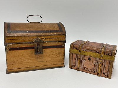 Lot 942 - Two Pre-War 'Doll's Trunks, including one tin...