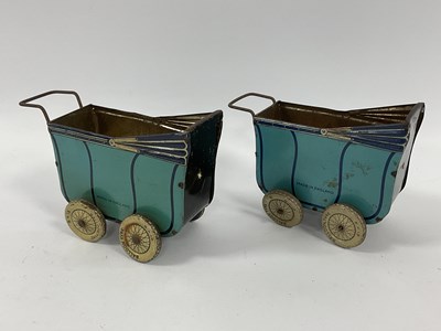 Lot 977 - Two Mid XX Century Tinplate English Prams, two...