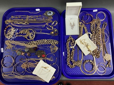 Lot 180 - A Collection of Gilt Metal Costume Jewellery,...